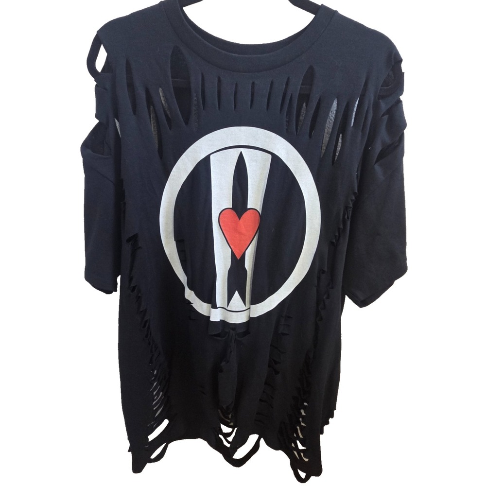 Love and Rockets T Shirt XL Black Custom Shredded Distressed Goth Alternative